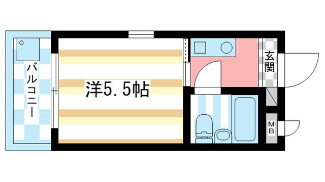 アイリスハイツ1号館(1K/4階)の間取り写真