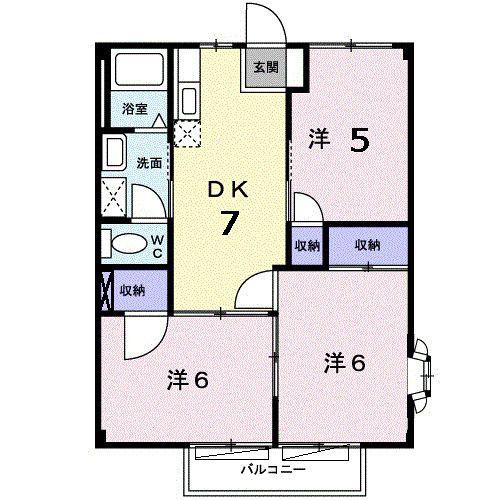 ビーナスハイツ(3DK/2階)の間取り写真
