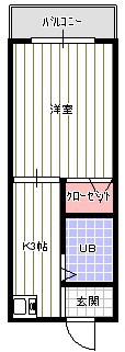さくらハイツIII(1K/5階)の間取り写真