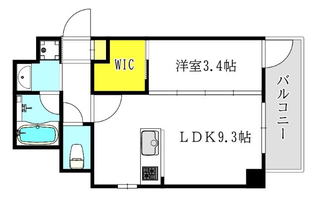 セレニテ東梅田アリエ(1LDK/7階)の間取り写真
