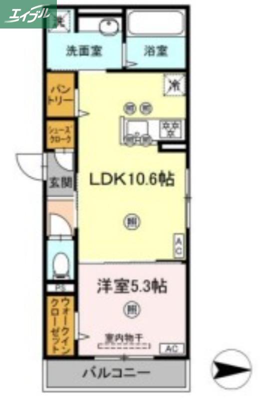 ラルゴ スターダスト(1LDK/3階)の間取り写真