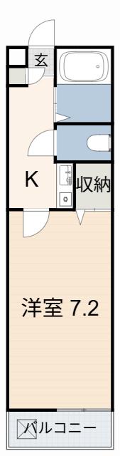 レジデンス北山A(1K/1階)の間取り写真