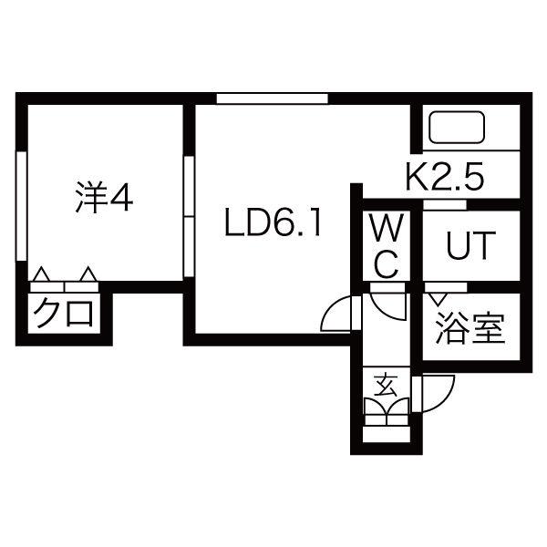 ハイマット(1LDK/3階)の間取り写真