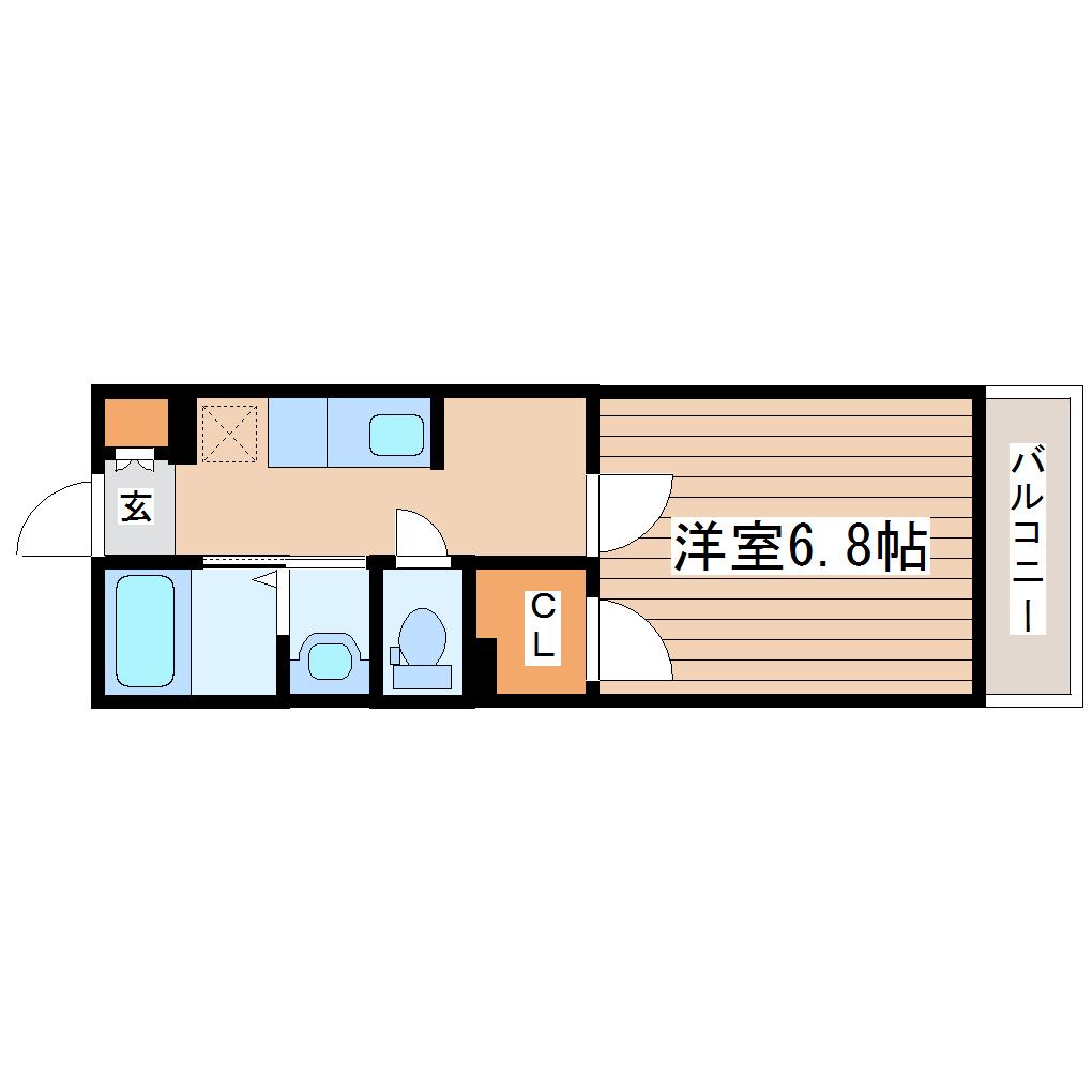 ASUTERU愛宕橋 (1K/4階)の間取り写真