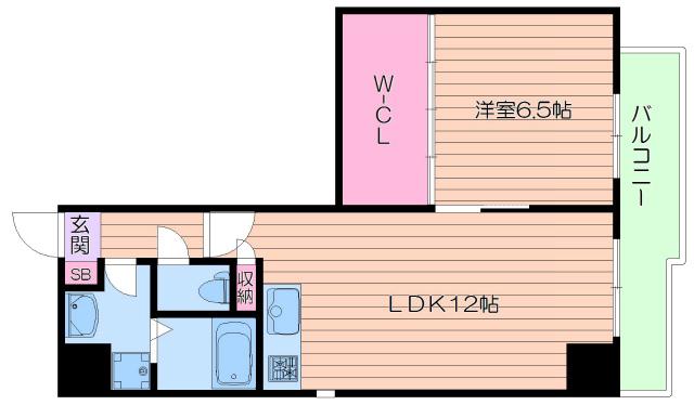 レジディア堺筋本町(1LDK/7階)の間取り写真