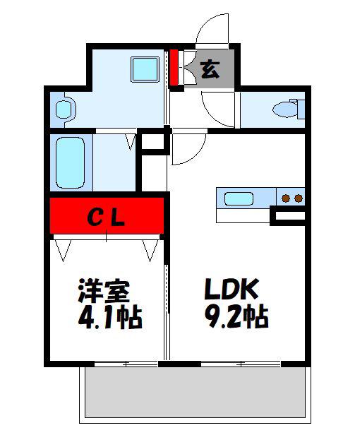 VELROG福岡東(1LDK/10階)の間取り写真