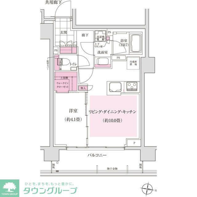 ディームス東陽町(1LDK/2階)の間取り写真