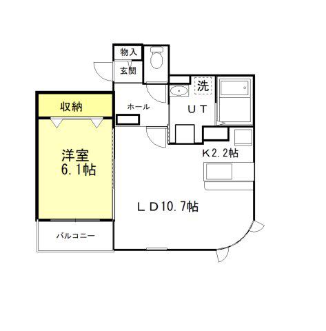 ブライズシーズン愛国東(1LDK/3階)の間取り写真