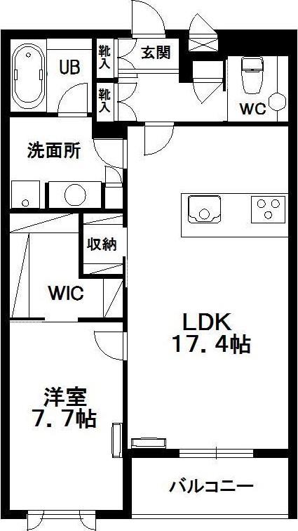 ヒルズレジデンシャルS12(1LDK/2階)の間取り写真