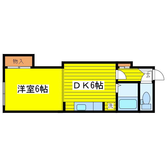 クリスタルヒルズ(1DK/3階)の間取り写真