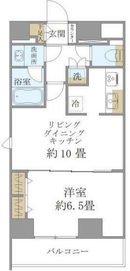 プレミアムキューブ上野(1LDK/11階)の間取り写真