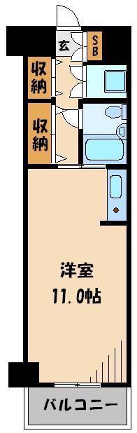 グリーンフォレスト板橋(ワンルーム/3階)の間取り写真