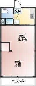花ノ木アパート(2DK/1階)の間取り写真