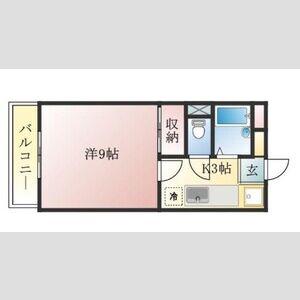 ティーファームII(1K/2階)の間取り写真