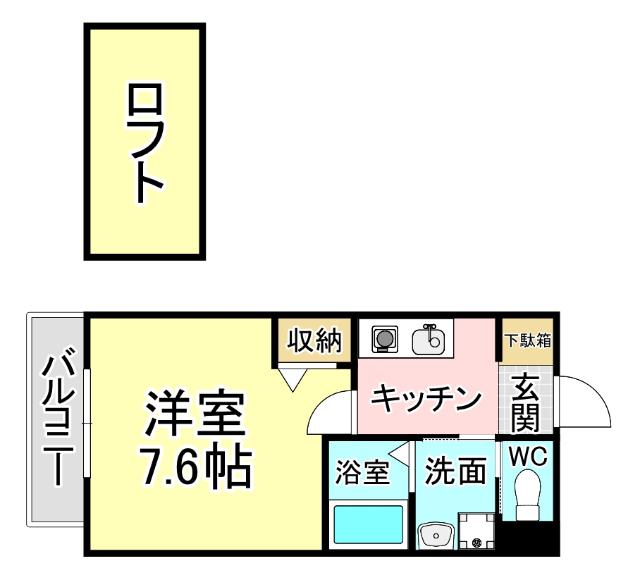 スタンダード九工大前ビル(1K/3階)の間取り写真