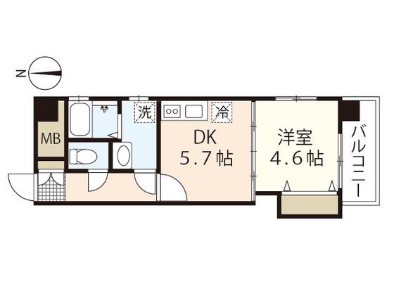 MBS BUILDING南竹屋(1DK/2階)の間取り写真