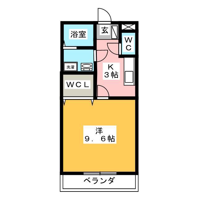 エスポワール(1K/4階)の間取り写真