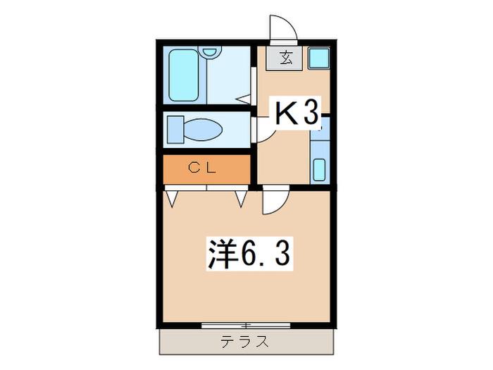 マカラプア高倉(1K/1階)の間取り写真