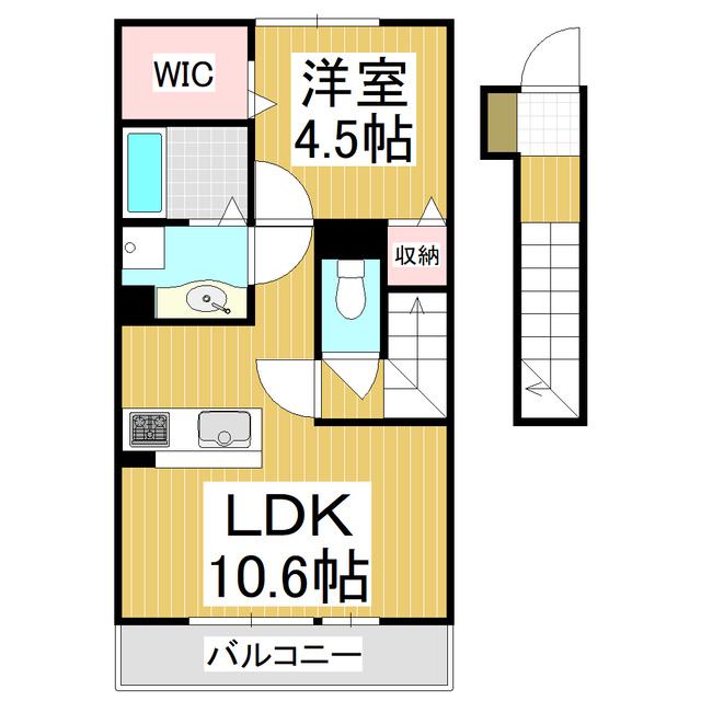 サンソレイユ(1LDK/2階)の間取り写真