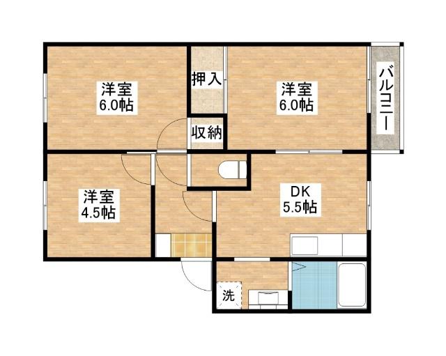 エスパシオ21(3DK/2階)の間取り写真