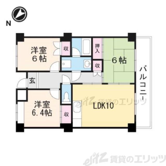 エクセル千里三番館(3LDK/5階)の間取り写真