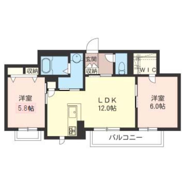 GRACE COURT(2LDK/3階)の間取り写真