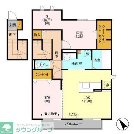 プリマヴェーラ A棟(2SLDK/2階)の間取り写真