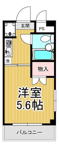 Kビル(1K/4階)の間取り写真