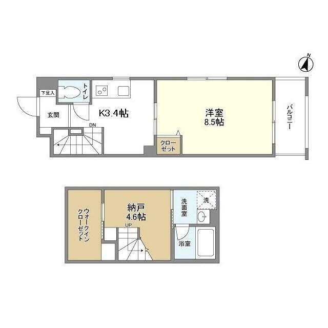 CORVAL三軒茶屋(1SK/1階)の間取り写真