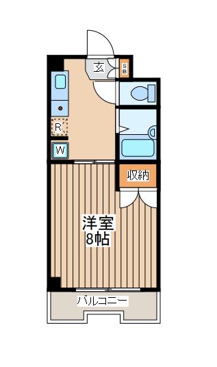 コアクレスト上草柳2(1K/1階)の間取り写真