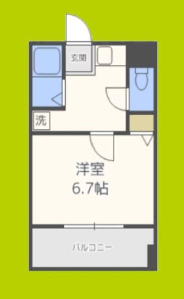 FLAT34深江橋(1K/4階)の間取り写真