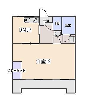 コーポ前田(1DK/2階)の間取り写真