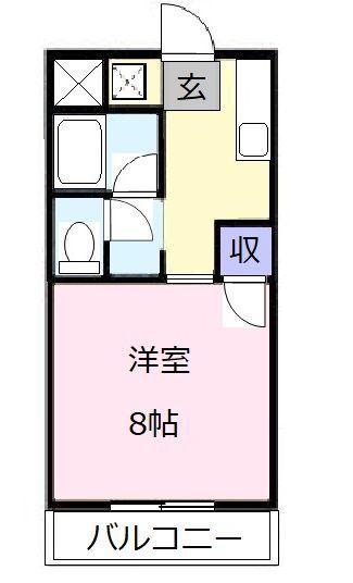 コーポK&R(1K/2階)の間取り写真
