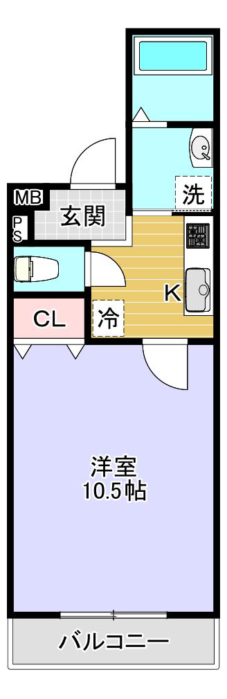フジパレス山之内VII番館(1K/1階)の間取り写真