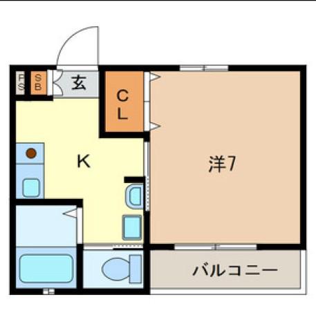 バロンドール(1K/2階)の間取り写真