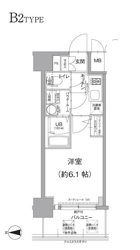 エスリード南森町ラグシス(1K/10階)の間取り写真