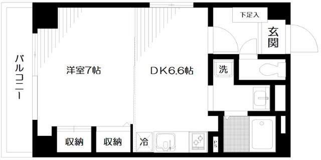 ボヌール三軒茶屋(1DK/1階)の間取り写真