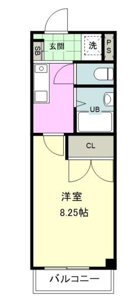 成増プラザA(1K/4階)の間取り写真