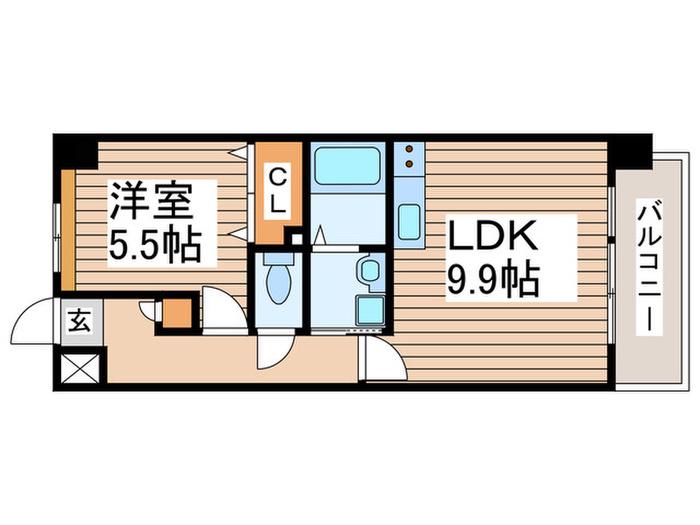 エルレガーデン柏の葉(1LDK/2階)の間取り写真