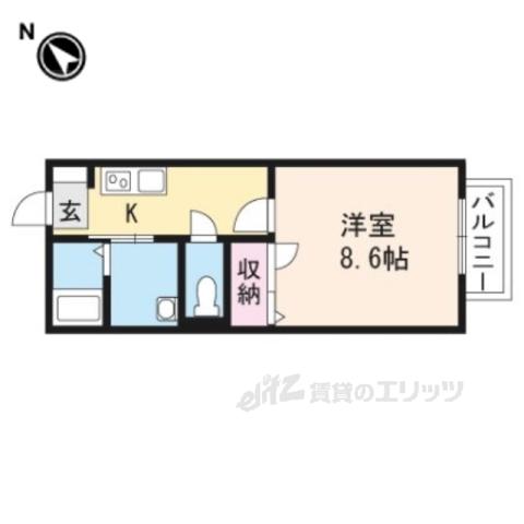 カーサフェリス(1K/2階)の間取り写真