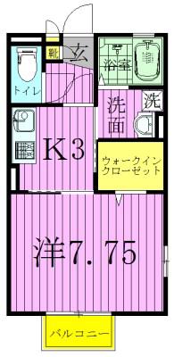 PIXY ピクシー(1K/2階)の間取り写真