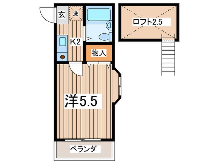 PALACE瀬谷2(1K/2階)の間取り写真