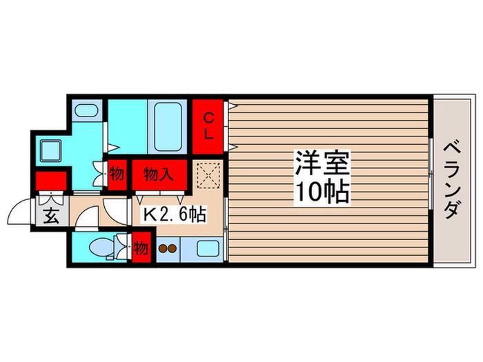 プルミエ ファヴール(1K/6階)の間取り写真