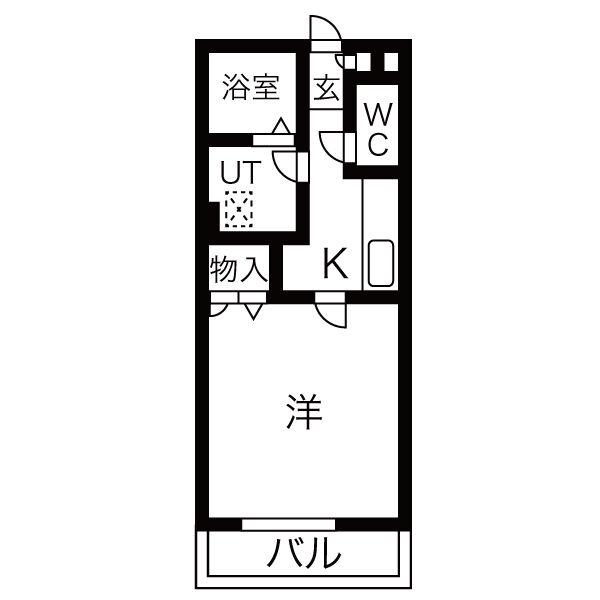グリーンハピー柏木(1K/2階)の間取り写真