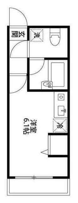 八景舎 西糀谷(ワンルーム/1階)の間取り写真