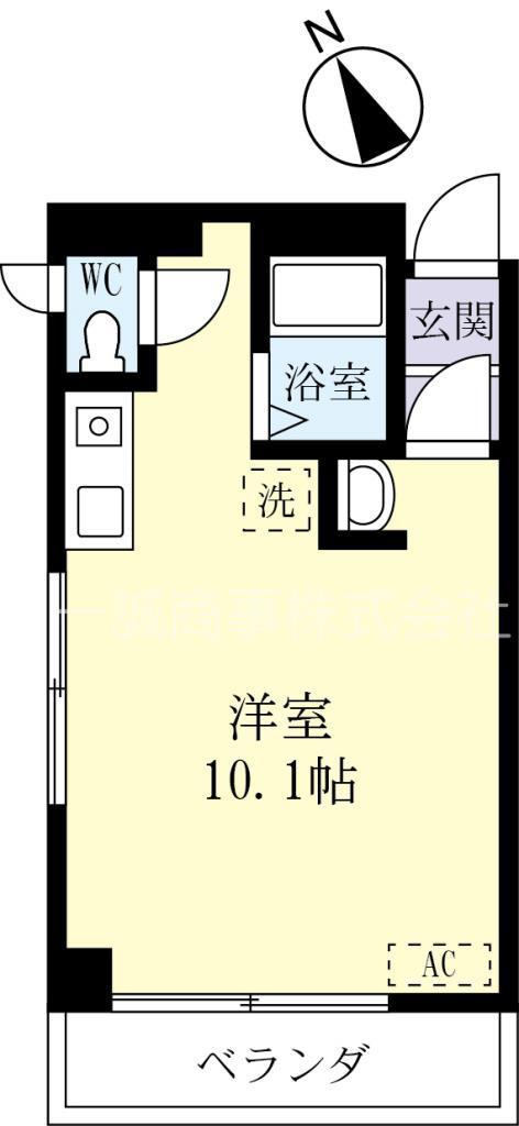 万里ビル(ワンルーム/2階)の間取り写真