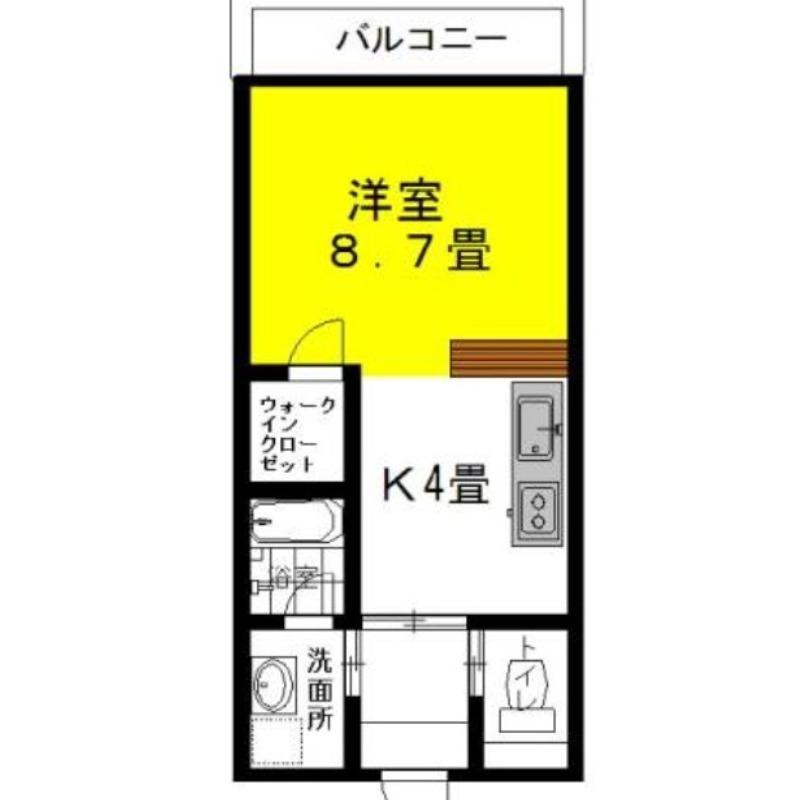 ラフォンテ・エスポワール(ワンルーム/2階)の間取り写真