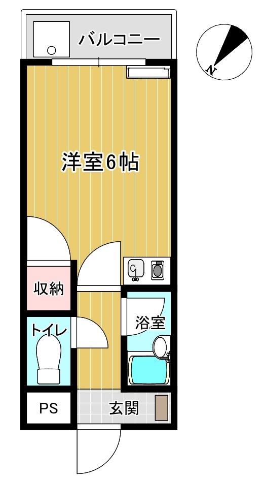 バディマンション(ワンルーム/2階)の間取り写真