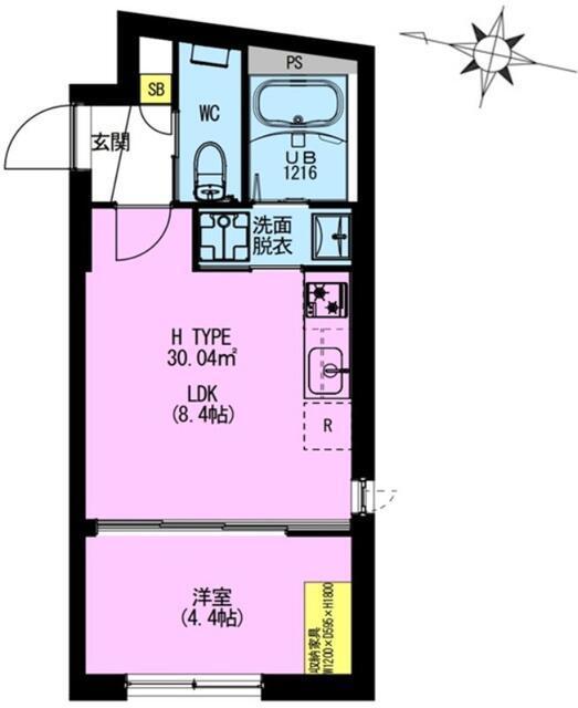 ADORE URBAN大森町A(1LDK/5階)の間取り写真