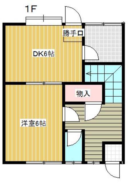 河波APT(3DK/1階)の間取り写真